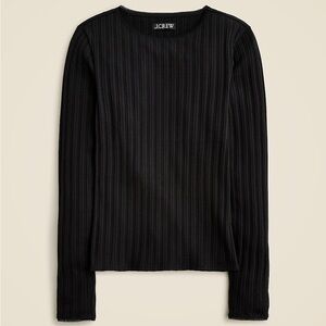 J. Crew Women's Black Pointelle  Top